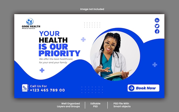 Mídia social de saúde médica e banner de postagem no Instagram ou modelo de postagem no Instagram psd