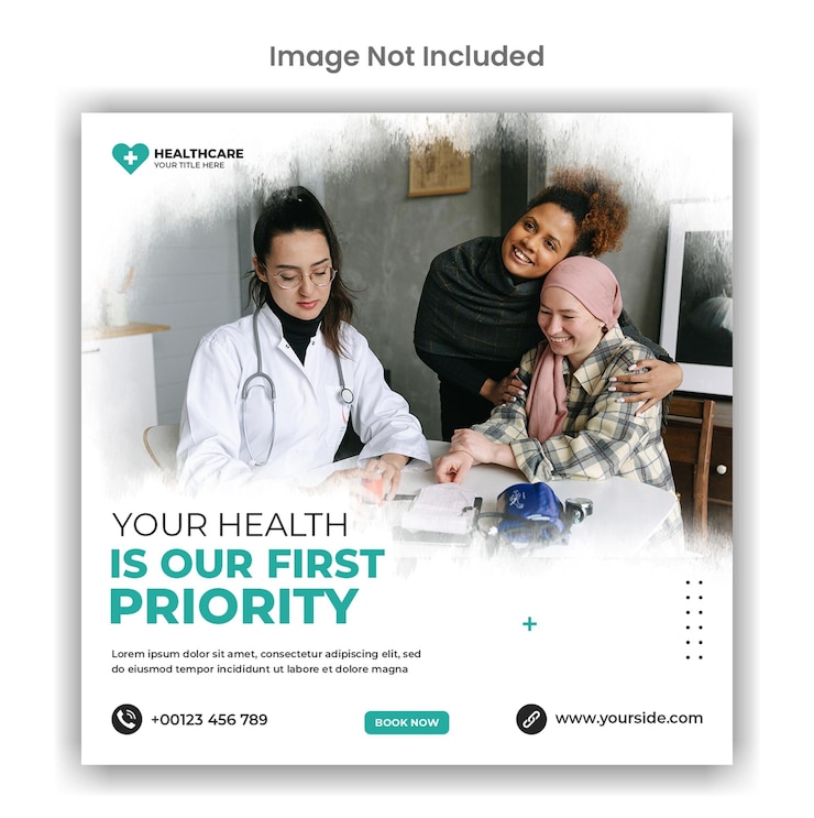 PSD mídia social de saúde médica ou design de modelo de postagem do instagram