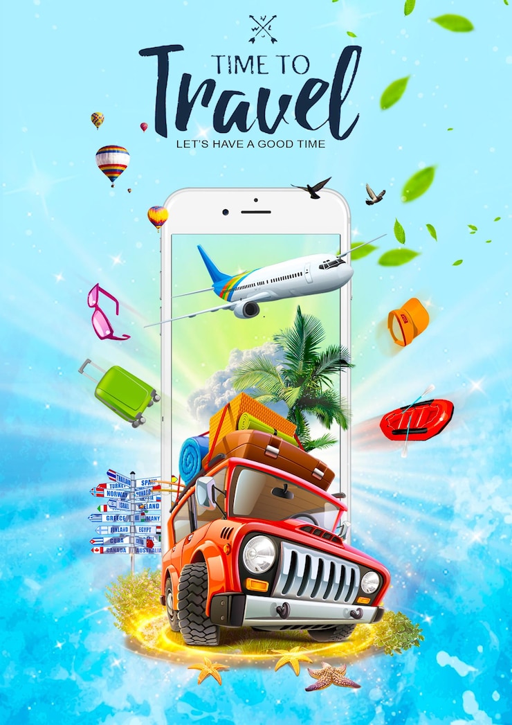 PSD mídia social de viagens