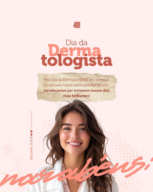 Mídia social dia da dermatologista