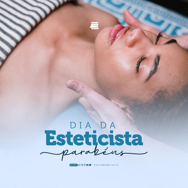 Mídia social dia da esteticista parabens