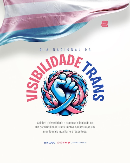 Mídia social dia da visibilidade trans 29 de janeiro