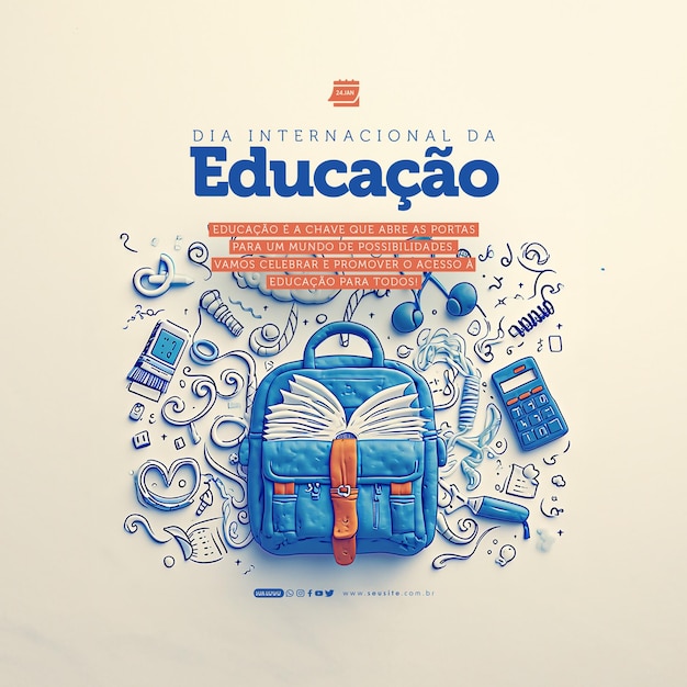 PSD mídia social dia internacional da educacao a educacao abre portas