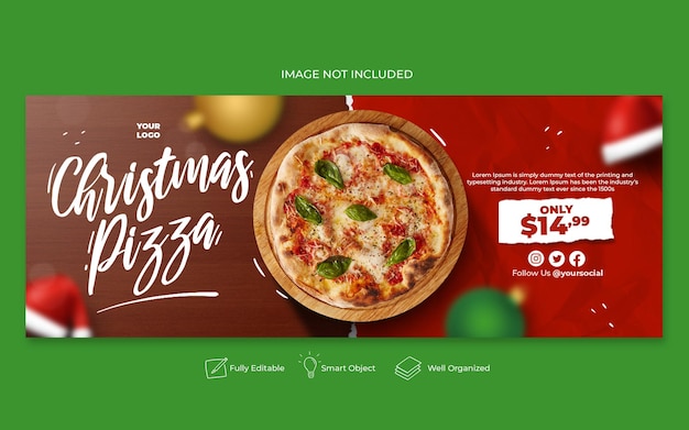 Mídia social do menu de comida de natal e modelo de postagem do instagram