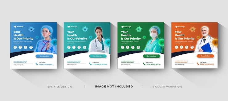 Mídia social do modelo de banner de negócios médicos