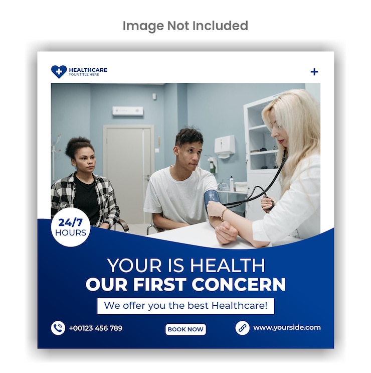 PSD mídia social médica e de saúde ou design de modelo de postagem do instagram