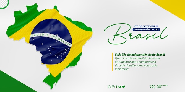 Mídia social post dia da independência do brasil 07 de setembro no brasil