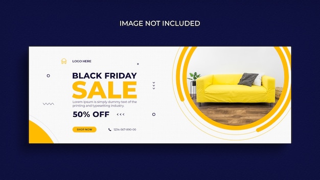 Mídia social promocional de mega venda da Black Friday, capa do Facebook e modelo de banner da web