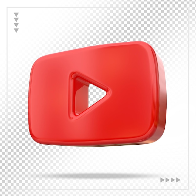 PSD mídias sociais 3d do ícone de youtube