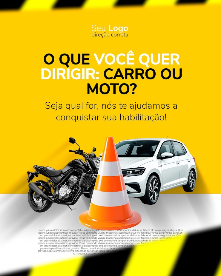 PSD mídias sociais para auto escola mídia social para escola de condução