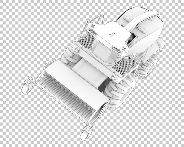 Mietitrice su sfondo trasparente 3d rendering illustrazione