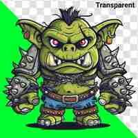 PSD mighty orc barbarian charakter design für t-shirt