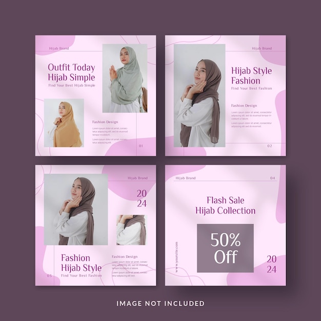 Miglior modello di post di Instagram di moda Hijab
