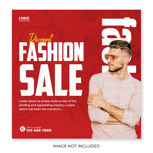 Migliora la tua vendita di moda con i nostri social media dinamici e il modello di banner web