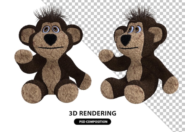 Mignon Animal En Peluche Rendu 3d