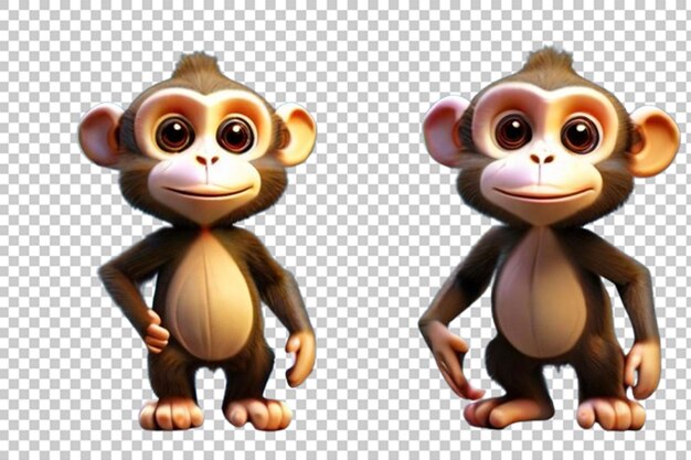 PSD un mignon animal de singe de dessin animé en 3d