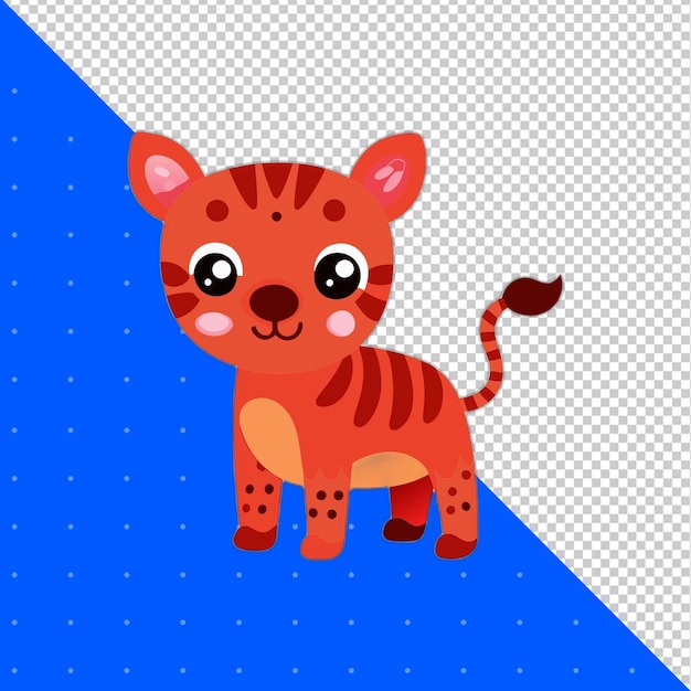 Un mignon autocollant d'animal de dessin animé PNG Arrière-plan transparent
