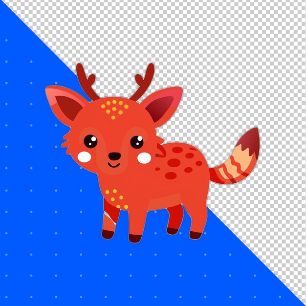 Un mignon autocollant d'animal de dessin animé PNG Arrière-plan transparent
