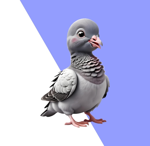 PSD mignon bébé pigeon colombe 3d