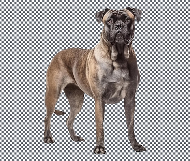 Mignon chien perro de presa canario isolé sur fond transparent