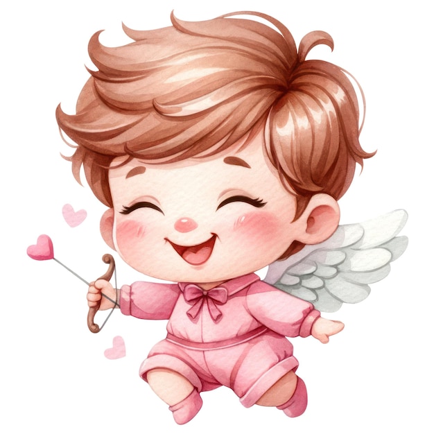 PSD mignon cupidon saint valentin aquarelle clipart illustration