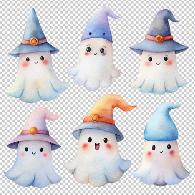 PSD un mignon fantôme d'halloween sur un fond transparent