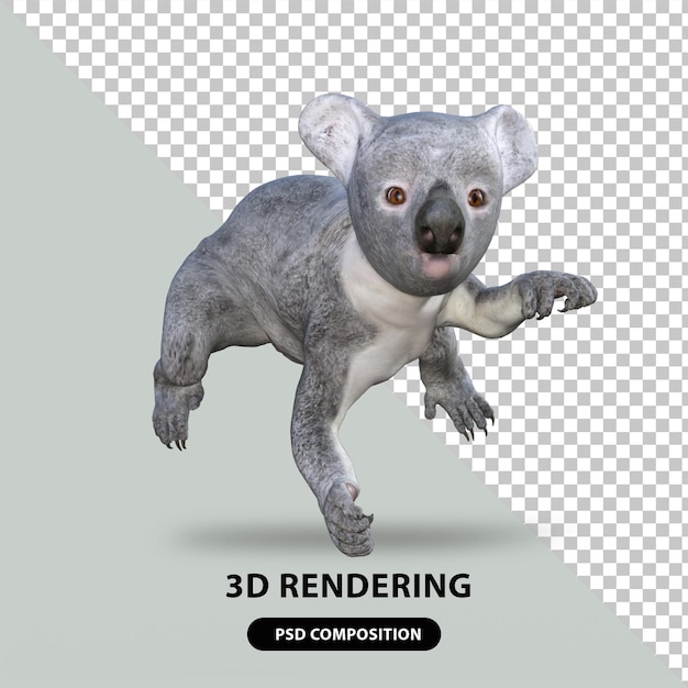 PSD mignon koala rendu 3d