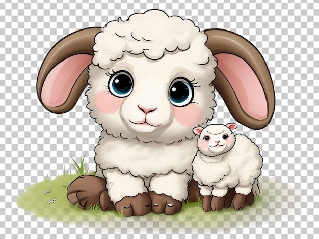 PSD un mignon mouton en 3d avec un visage souriant