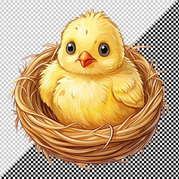 PSD un mignon petit poulet vectoriel sur un fond transparent