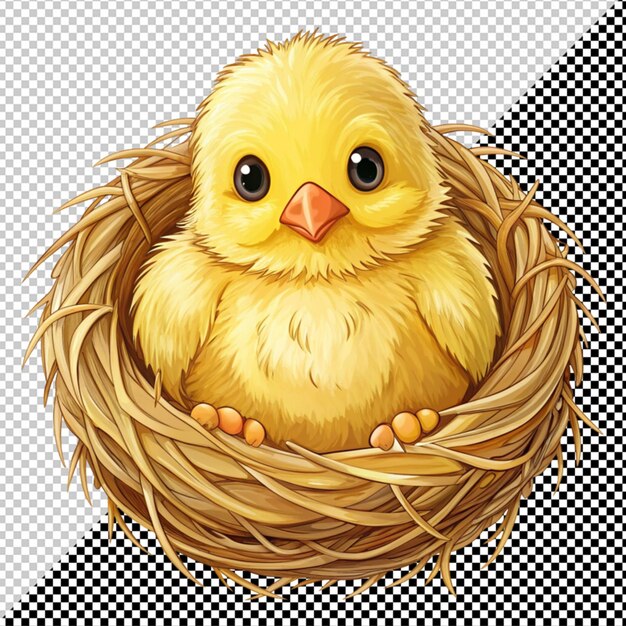 PSD un mignon petit poulet vectoriel sur un fond transparent