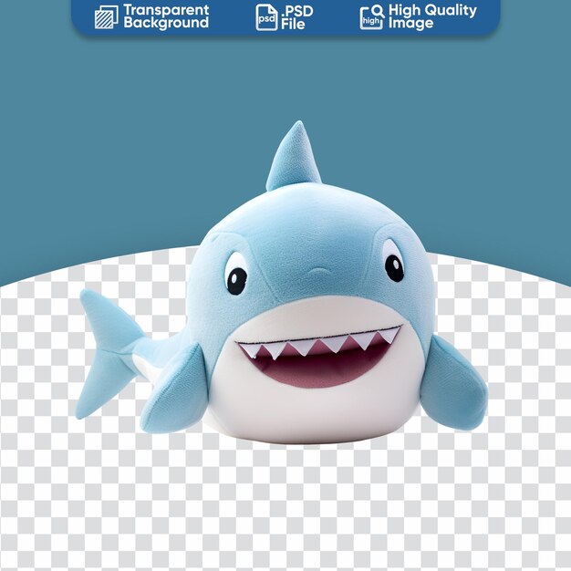 PSD un mignon requin en peluche, un adorable animal de peluche.