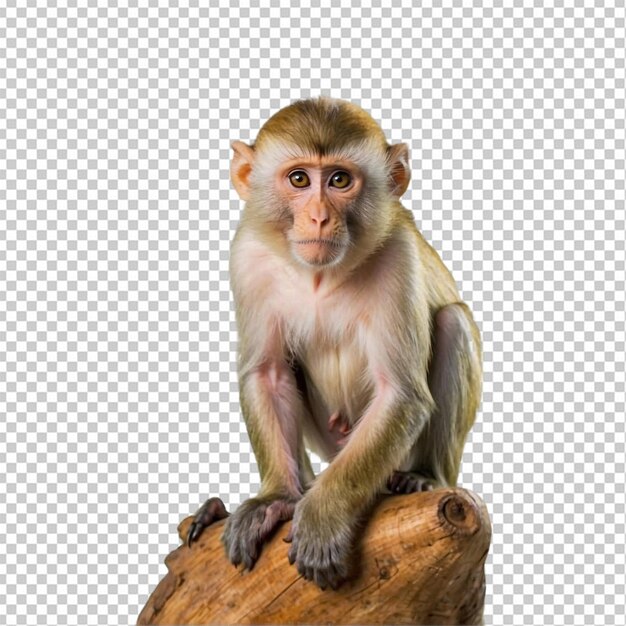 PSD un mignon singe assis dans un arbre