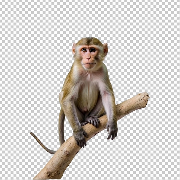 PSD un mignon singe assis dans un arbre