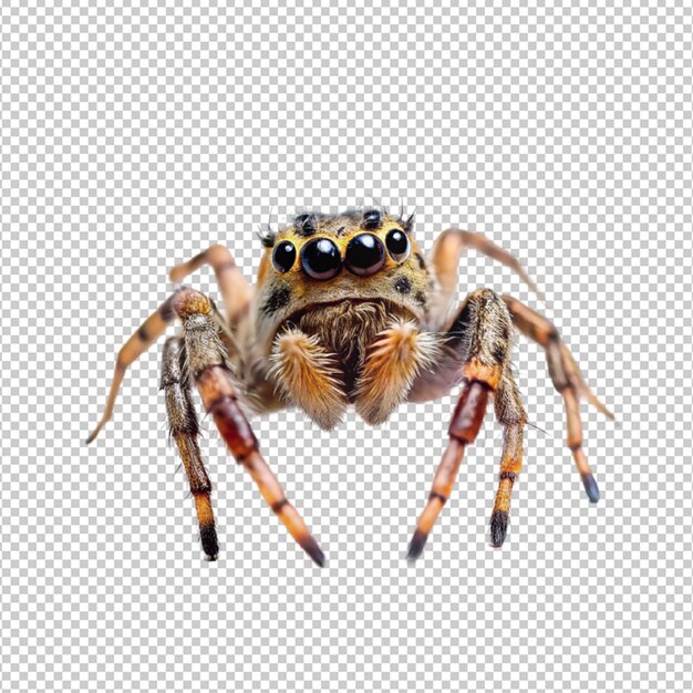 PSD une mignonne araignée sur un fond transparent