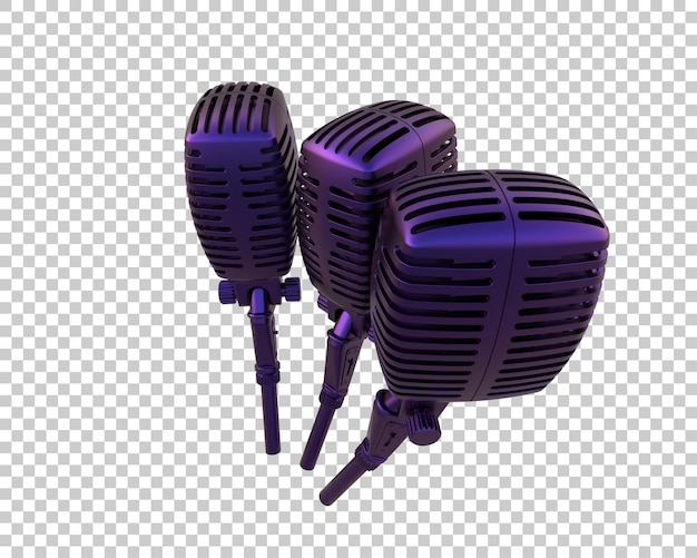 Mikrofon isoliert auf dem Hintergrund 3D-Rendering-Illustration