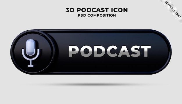 PSD mikrofon-podcast-leiste 3d-rendering