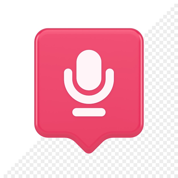 PSD mikrofon-sound-live-aufnahme-schaltfläche web-app-design radio-musik-rundfunk 3d-sprechblasen-symbol