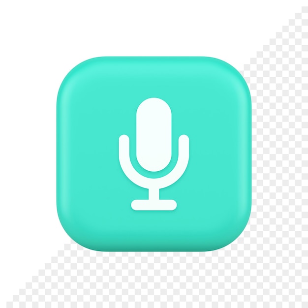 Mikrofon-sprachaufnahme-rundfunkschaltfläche web-app-medienkommunikation 3d-symbol