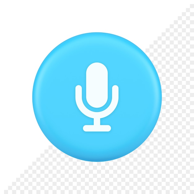 Mikrofon-Sprachaufnahme-Rundfunkschaltfläche Web-App-Medienkommunikation 3D-Symbol