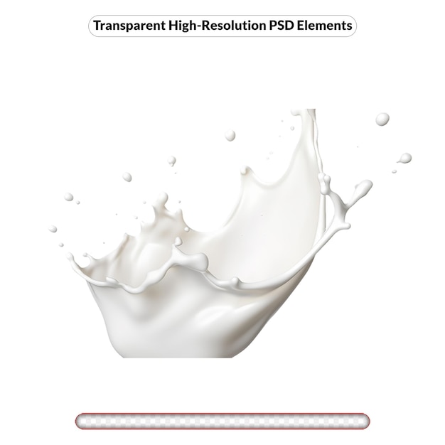 PSD milch- oder weißer flüssiger spritzer isoliert durchsichtiger hintergrund