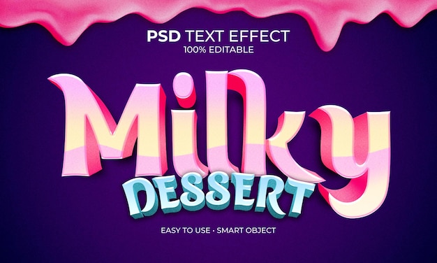 MILCHDESESSERT TEXTEFFEKT