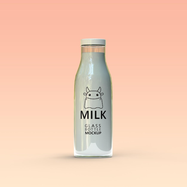 PSD milchflasche glas psd wrap-around-etikett mockup