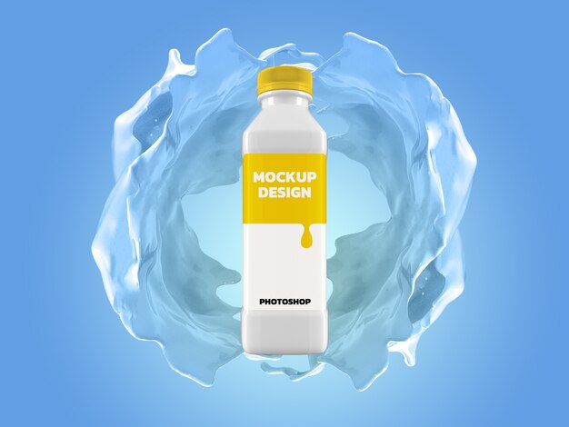 Milchflasche mockup 3d rendering realistisch