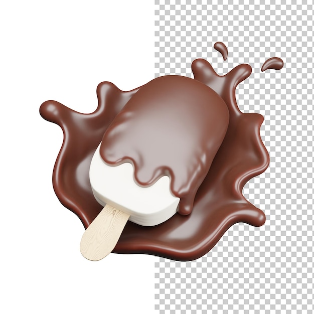 Milchschokoladen-eisriegel chocolate splash premium psd