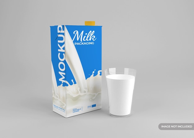 Milchverpackungsmodell mit glas