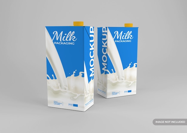 Milchverpackungsmodell-rendering isoliert