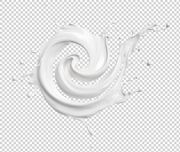 Milchwirbelspritzer Ai Cutout auf transparent