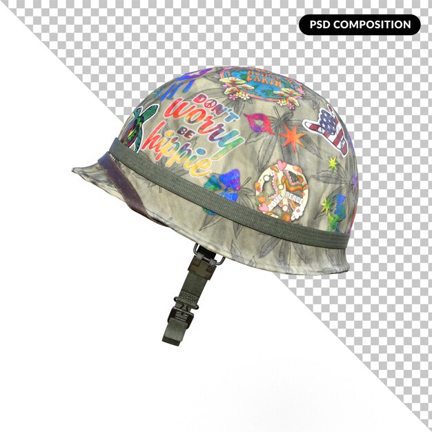 PSD militärhelm isoliert 3d