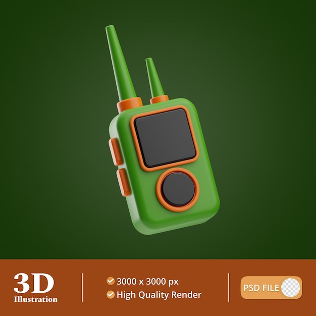 PSD militärische walking talkie-illustration 3d