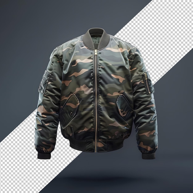 PSD military jacket with camouflage pattern png